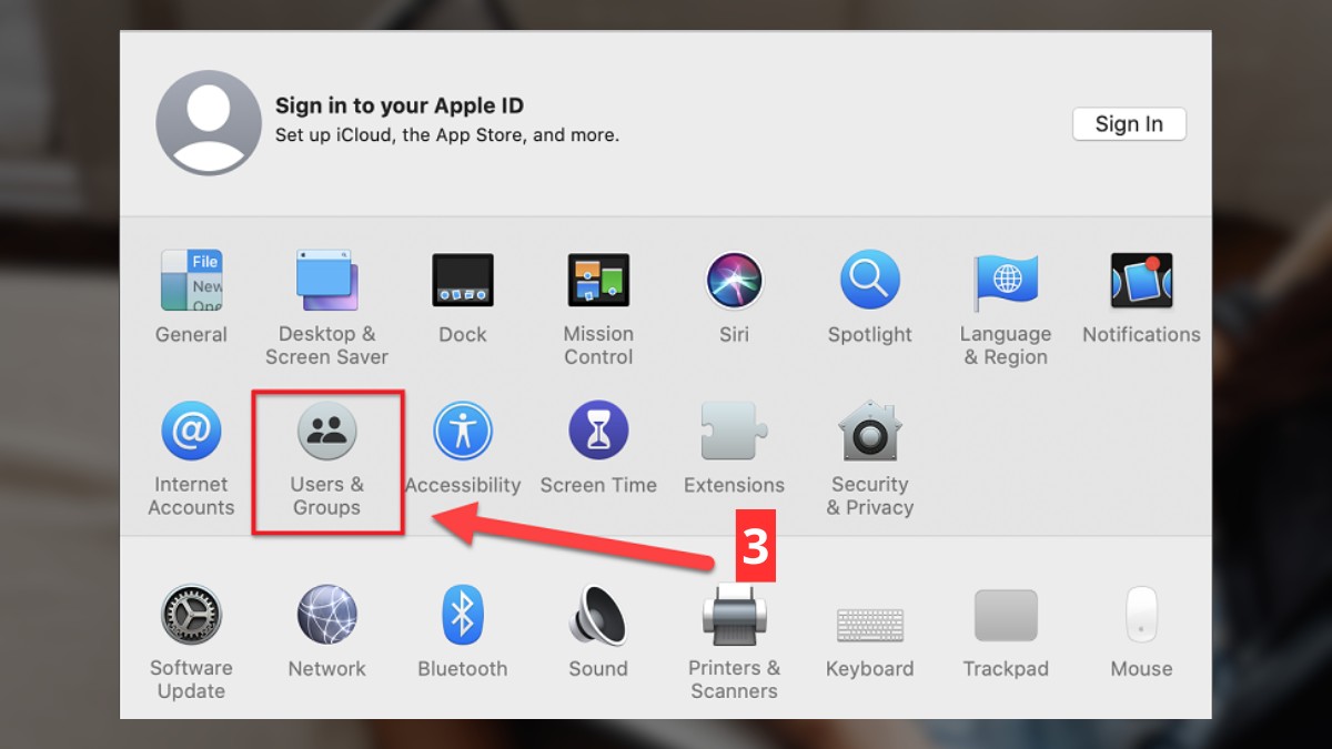 cách sửa lỗi màn hình MacBook bị giật lag bằng cách không sử dụng nhiều tài khoản bước 1 tiếp theo