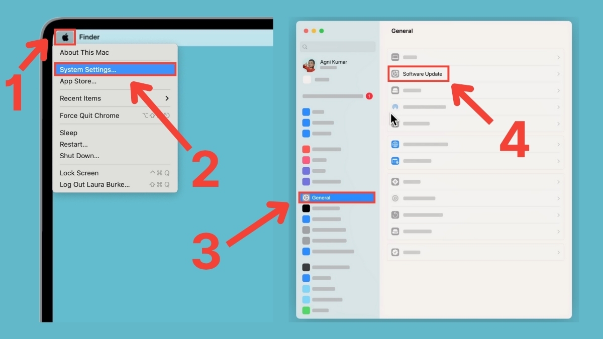 Cập nhật phiên bản MacOS mới nhất - bước 1