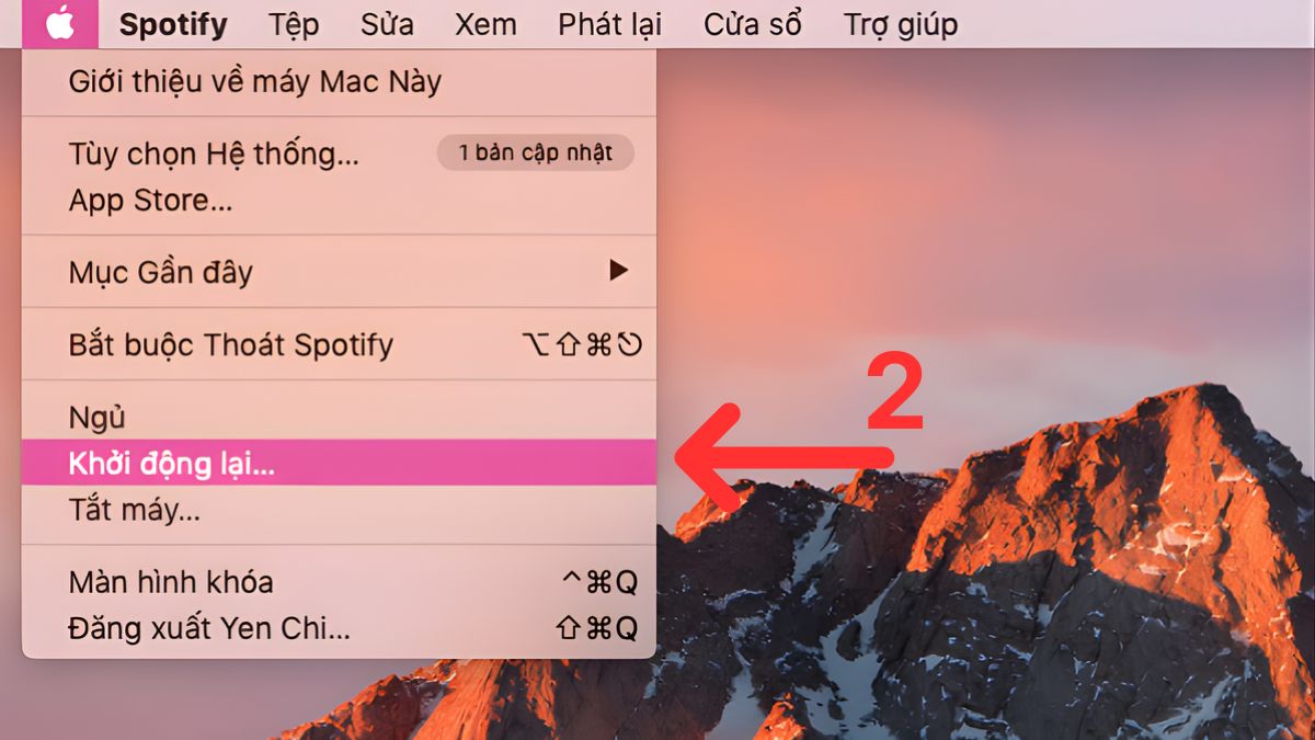 Cách khắc phục lỗi MacBook không kết nối được Bluetooth bằng khởi động lại macbook bước 2