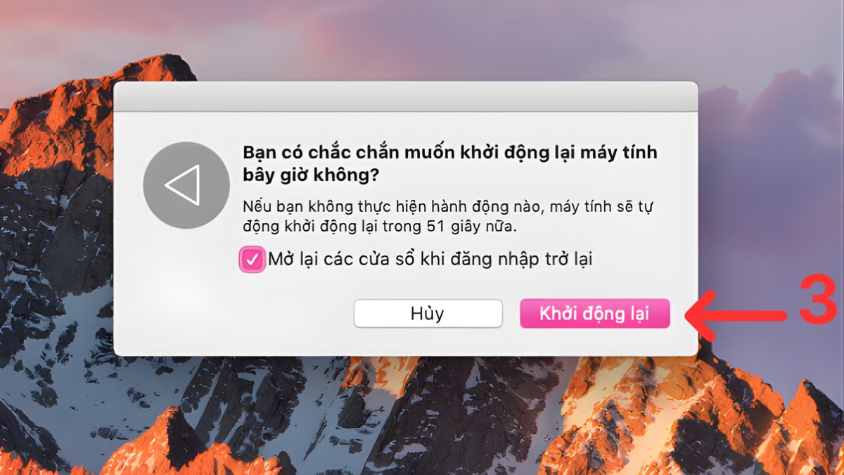 Cách khắc phục lỗi MacBook không kết nối được Bluetooth bằng khởi động lại macbook bước 3