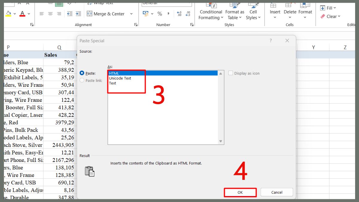 Cách sửa lỗi Microsoft Excel Cannot Paste the data bằng paste special bước 4