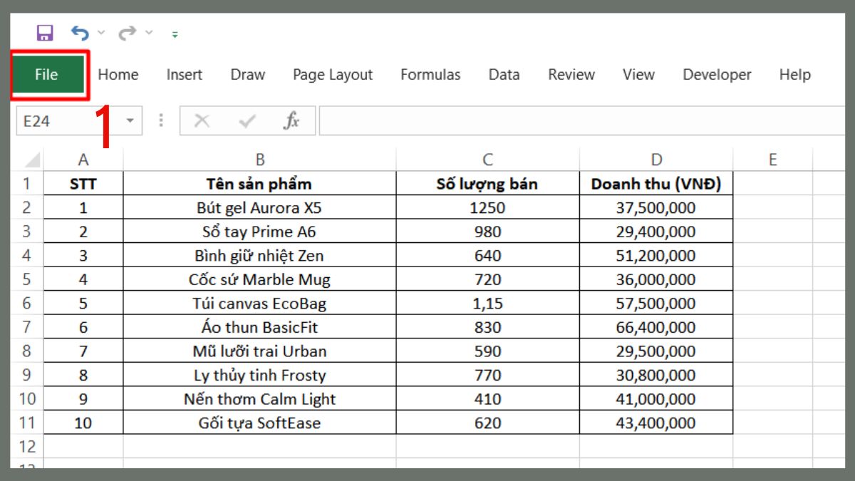 Loại bỏ các add-Ins, add-ons trong Excel bước 1