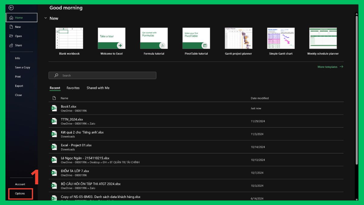 Tắt các Add-ins không cần thiết bước 1
