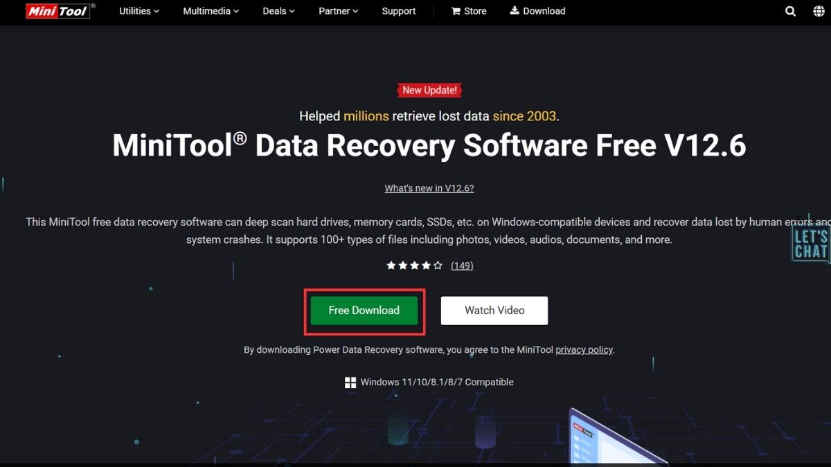 Hướng dẫn tải phần mềm MiniTool Power Data Recovery bước 1