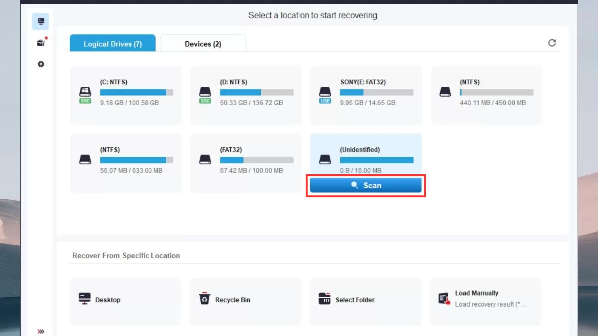 Hướng dẫn cách sử dụng MiniTool Power Data Recovery bước 1