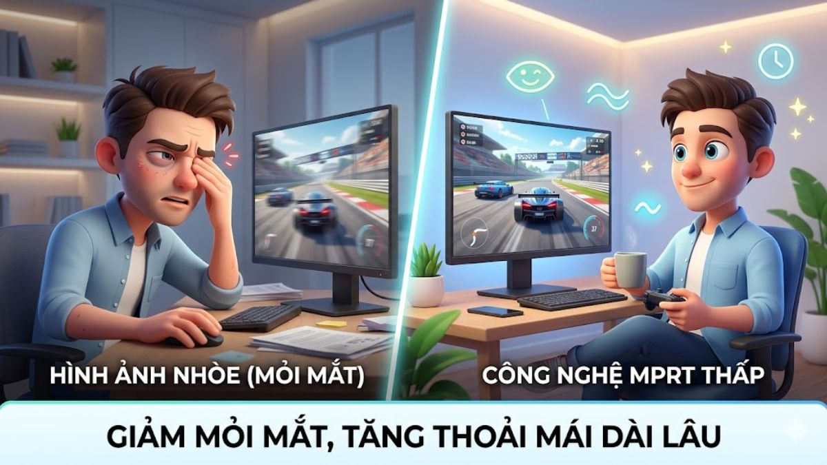 Giảm mỏi mắt và nâng cao sự thoải mái khi sử dụng lâu dài