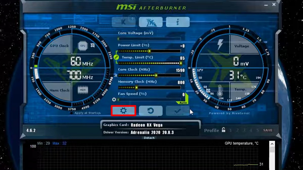 Hướng dẫn sử dụng MSI AfterBurner - bước 1