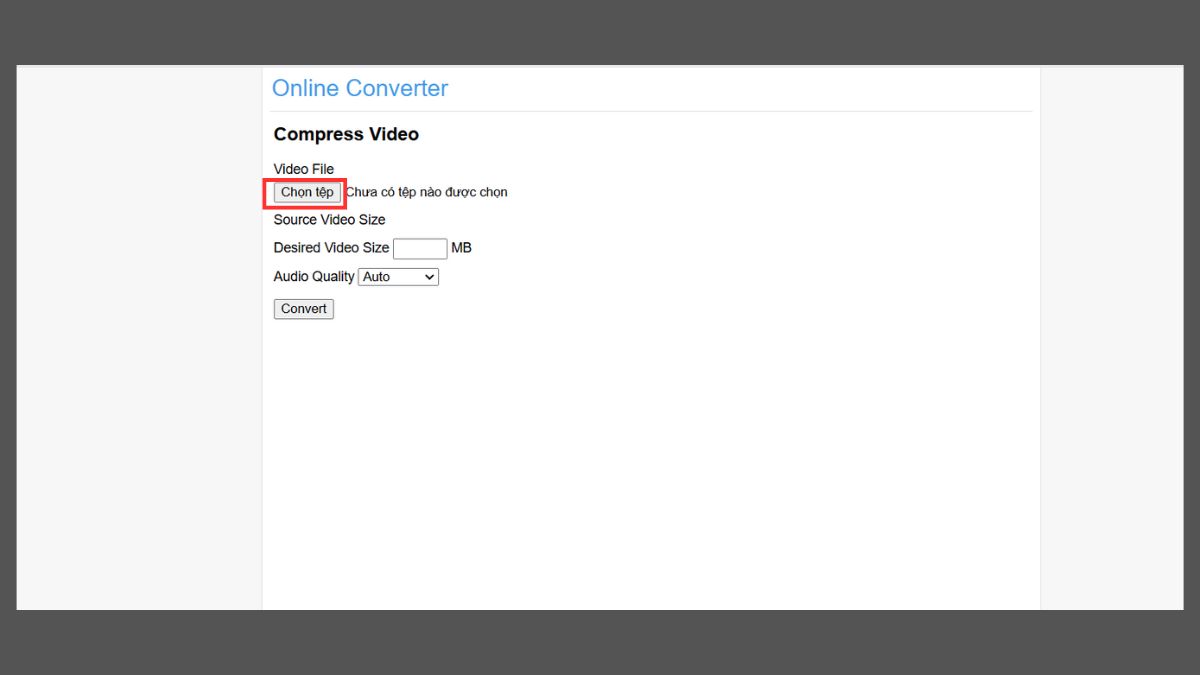 cách nén video MP4 bằng Online Converter - bước 3