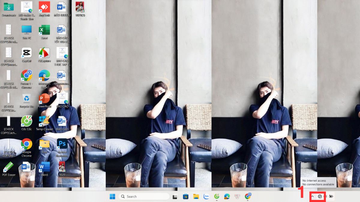 nút mở wifi trên laptop dell trên màn hình bước 1