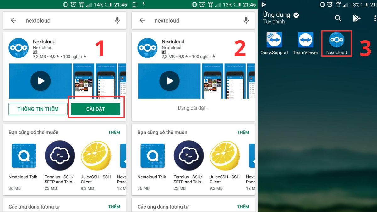 1Hướng dẫn cài đặt Nextcloud trên Android - bước