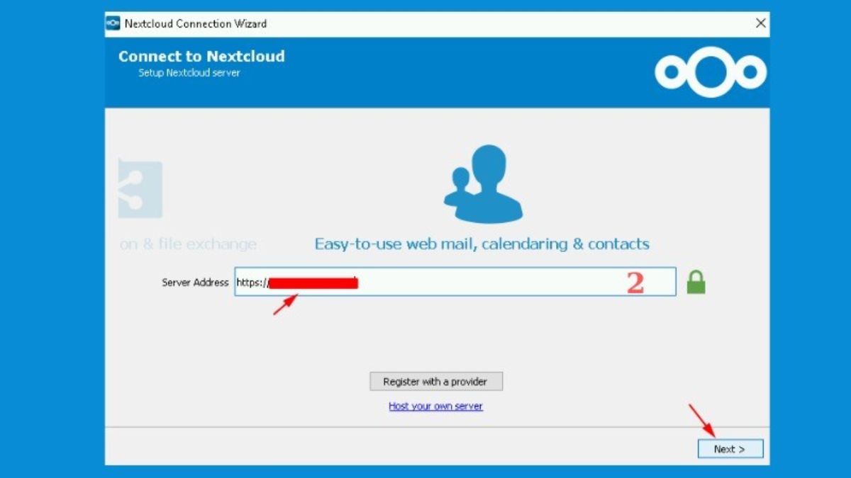 Kết nối vào tài khoản Cloud Server File - bước 2