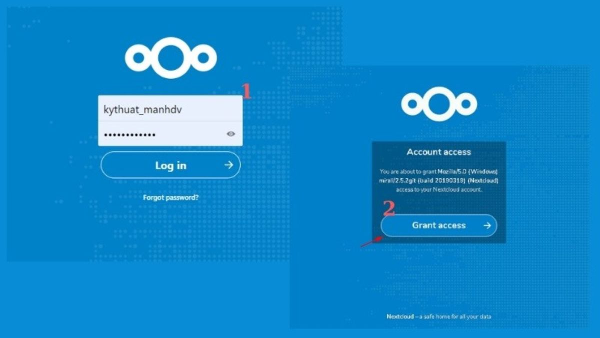 Kết nối vào tài khoản Cloud Server File - bước 3