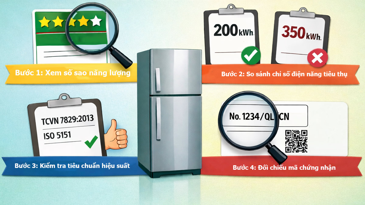 Cách đọc nhãn năng lượng để chọn đúng tủ lạnh