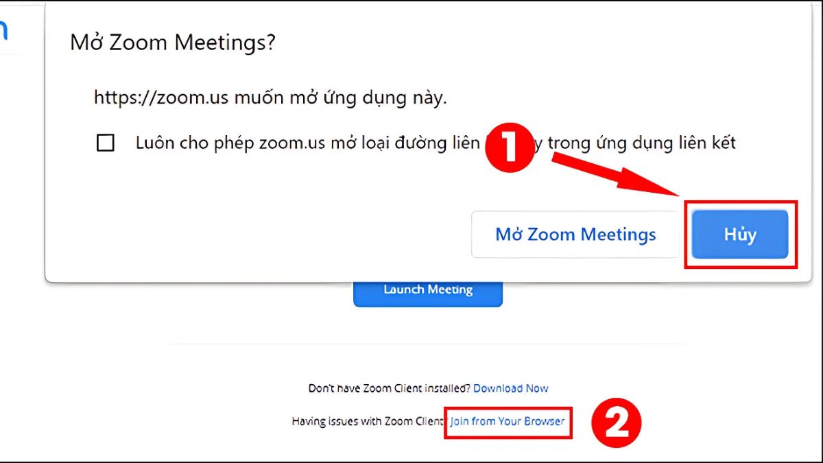 Xử lý lỗi không thể vào Zoom do sai mật khẩu - bước 3