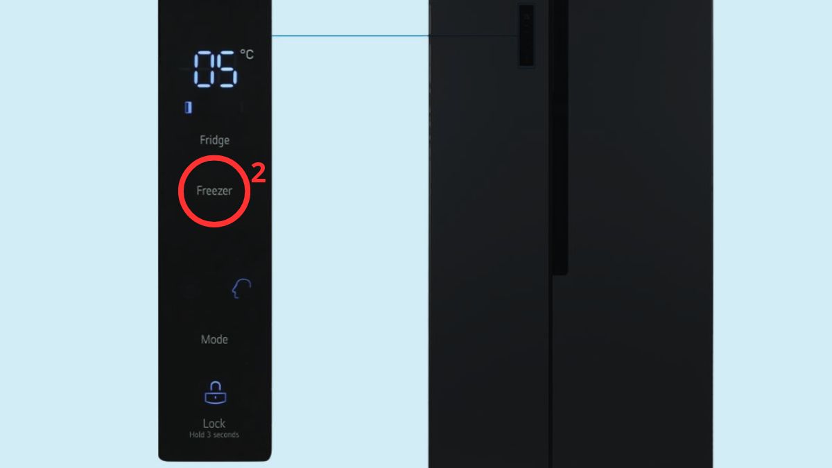 Đối với tủ lạnh có bảng điều khiển cảm ứng/nút bấm bước 2