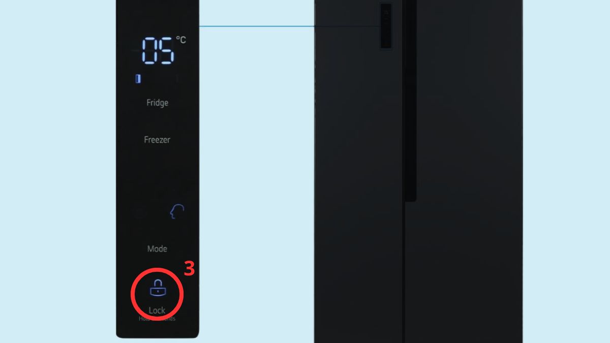 Đối với tủ lạnh có bảng điều khiển cảm ứng/nút bấm bước 3
