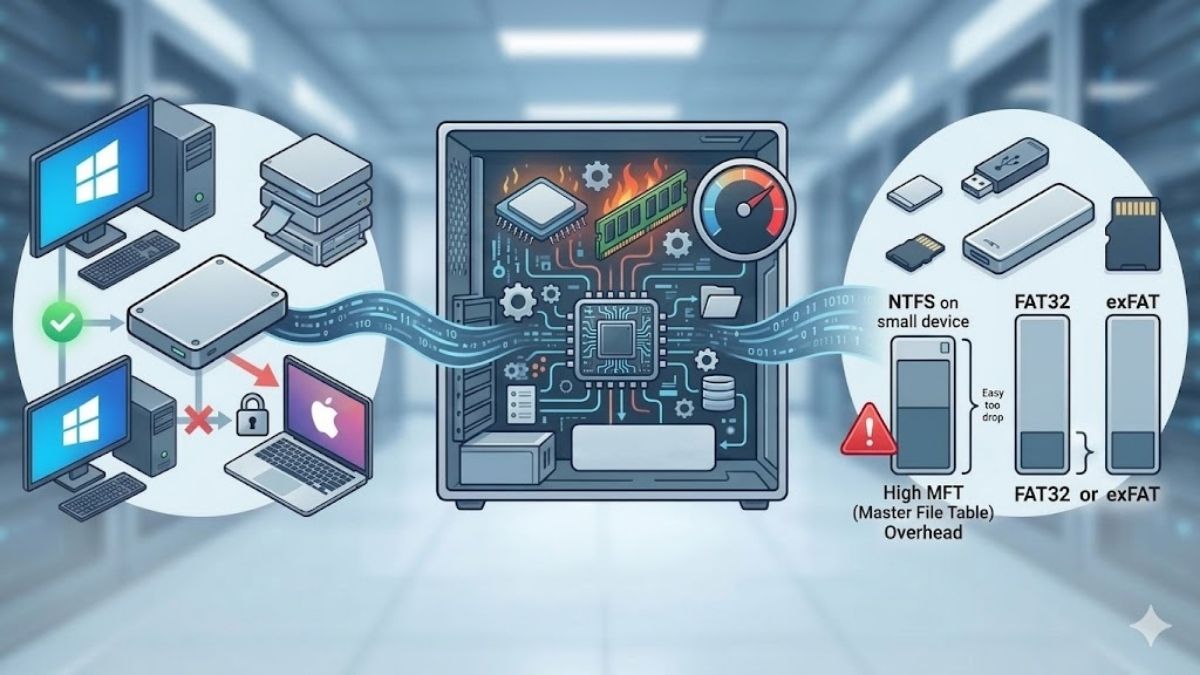 nhược điểm của định dạng NTFS là gì?