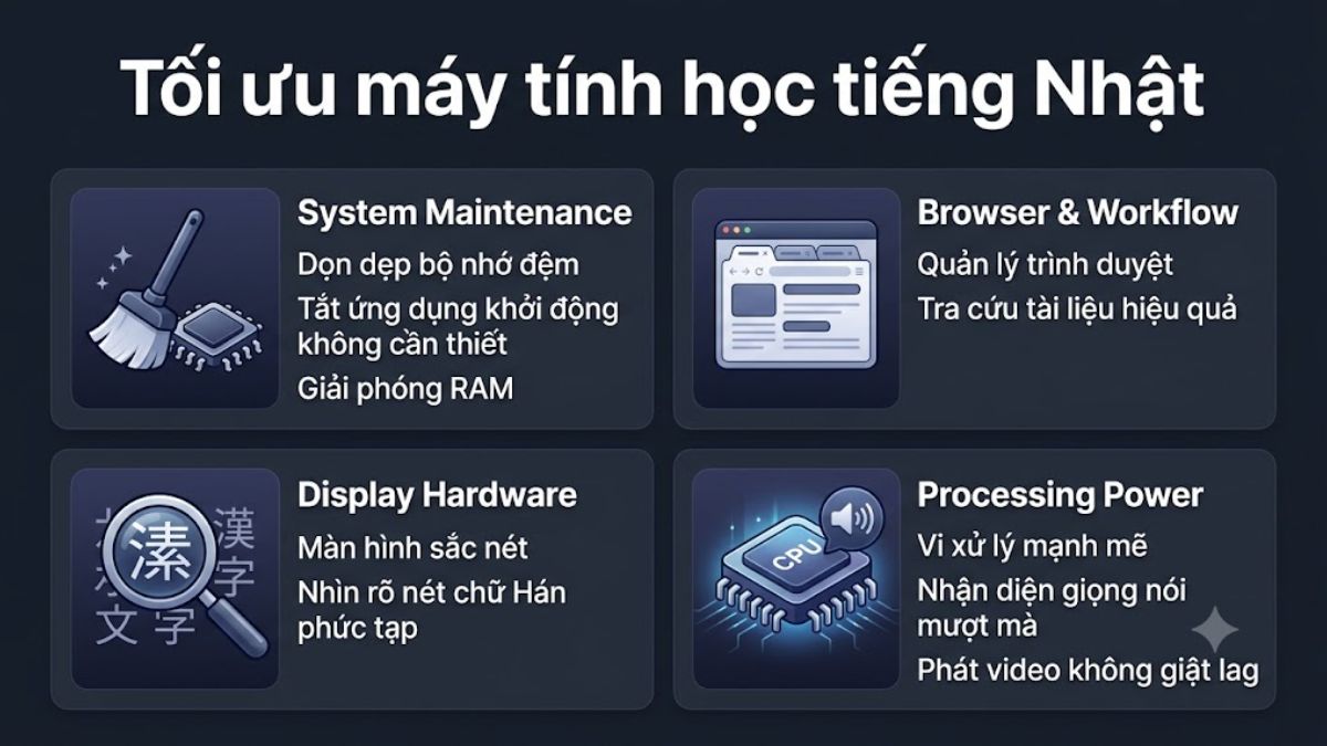 Cách tối ưu máy tính để học tiếng Nhật hiệu quả hơn