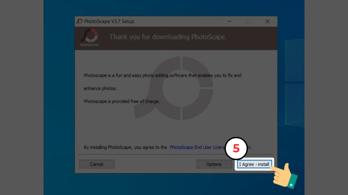 Hướng dẫn tải và cài đặt Photoscape - bước 4