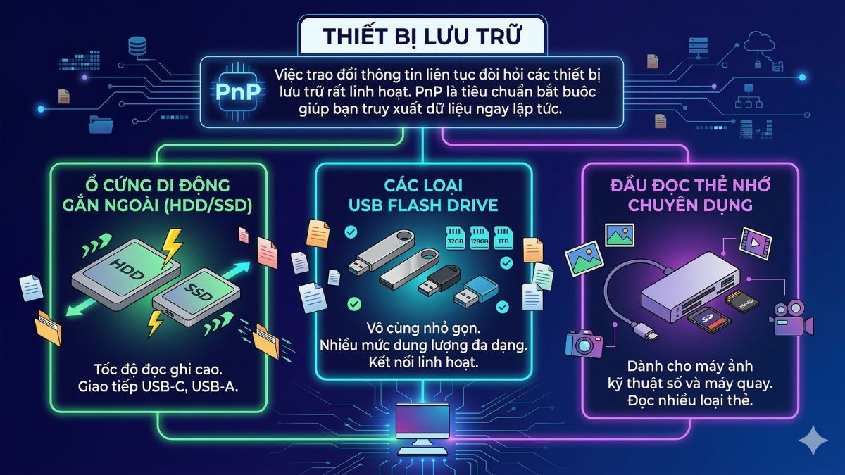 Các thiết bị Plug and Play phổ biến hiện nay - thiết bị lưu trữ