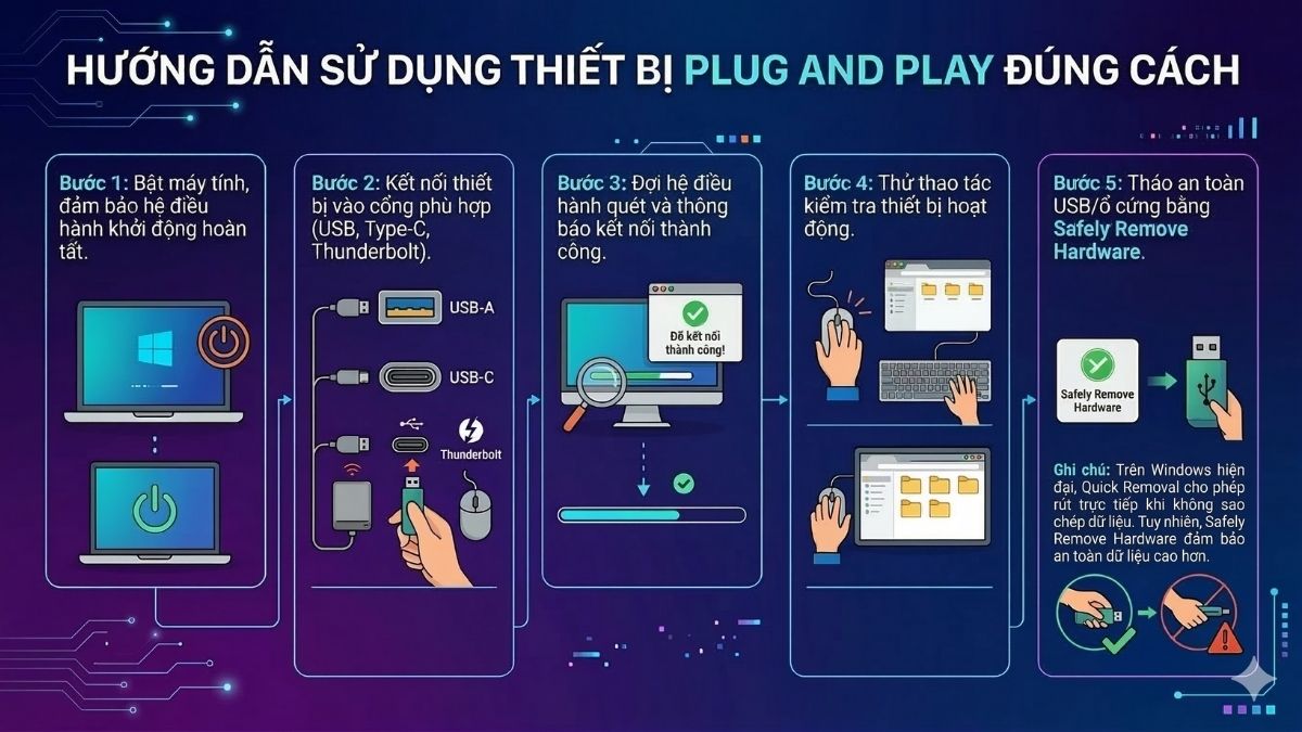Hướng dẫn sử dụng thiết bị Plug and Play đúng cách