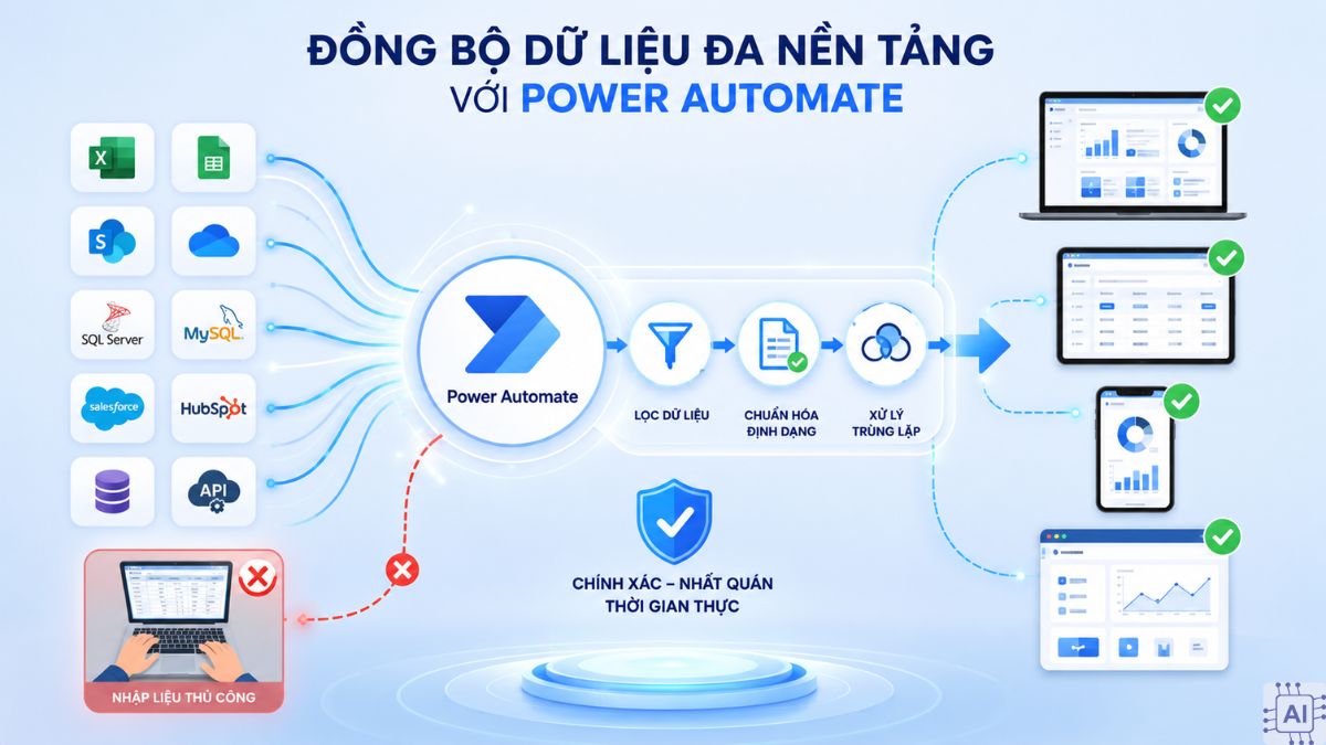tự đồng bộ dữ liệu của power automate là gì