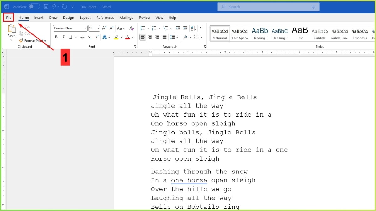 sử dụng Print Preview trong word bước 1