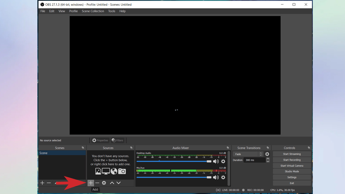 Cách quay time lapse trên máy tính Windows bằng OBS bước 1