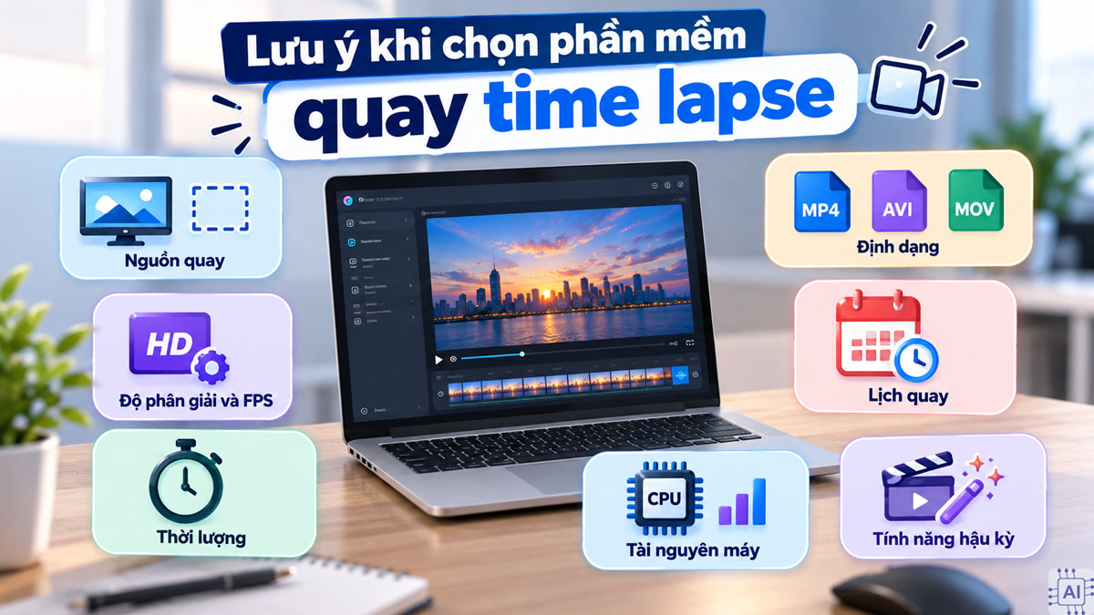 Lưu ý khi chọn phần mềm quay time lapse