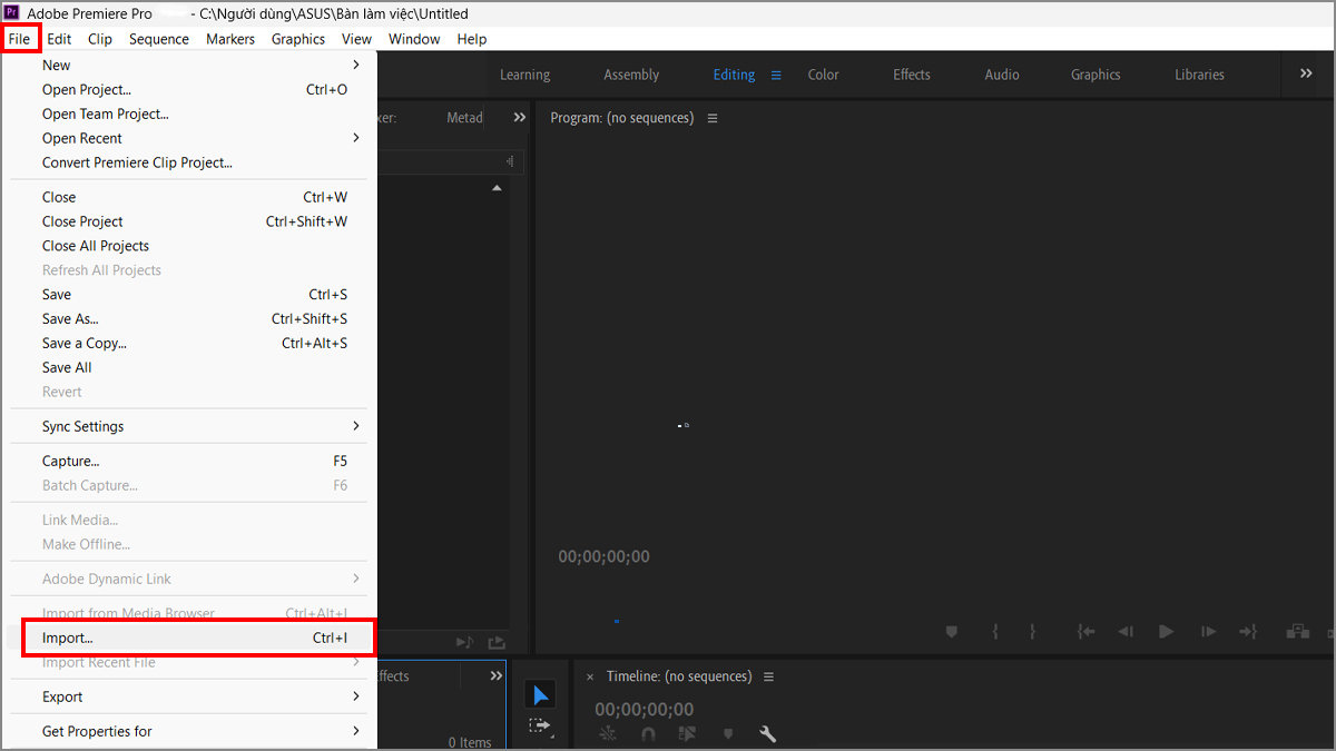 Tạo video time lapse chuyên nghiệp bằng Adobe Premiere bước 1 tiếp theo