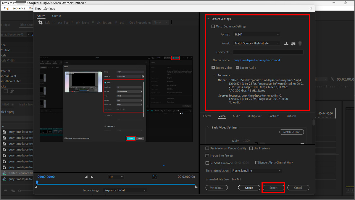 Tạo video time lapse chuyên nghiệp bằng Adobe Premiere bước 3 còn lại