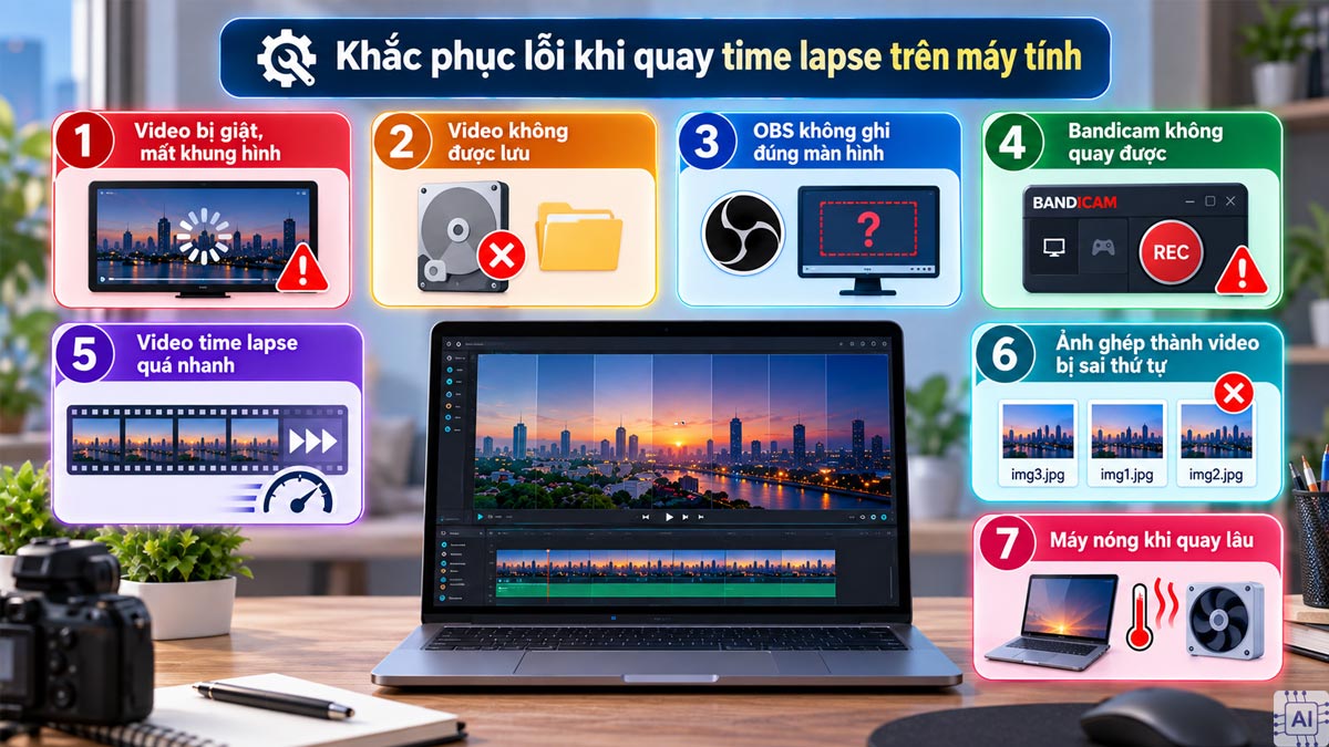 Khắc phục lỗi khi quay time lapse trên máy tính