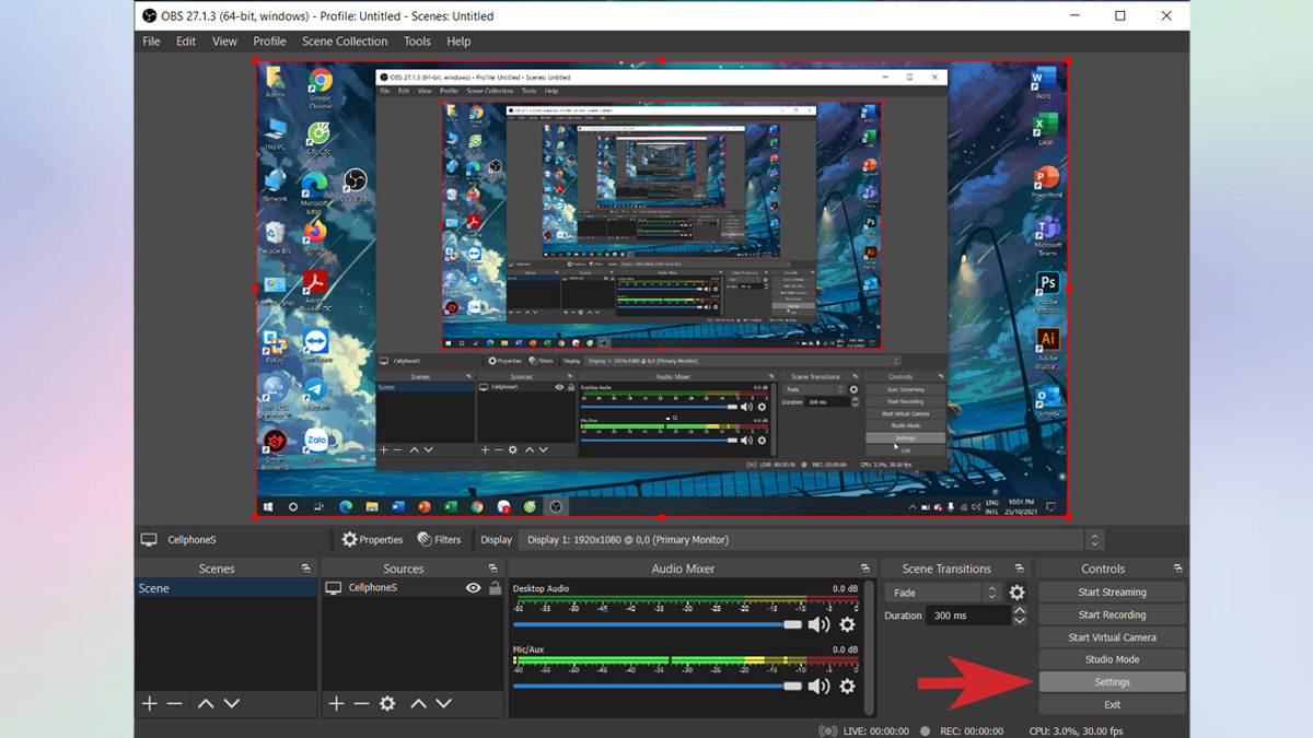 Cách quay time lapse trên máy tính Windows bằng OBS bước 2