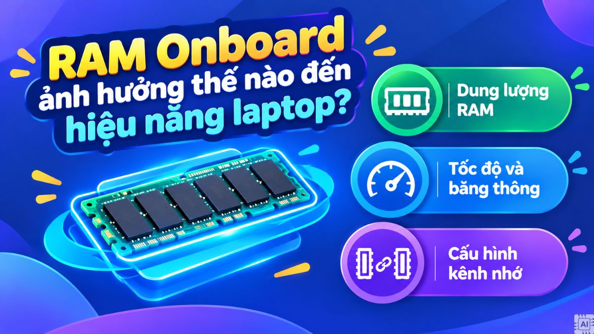 RAM Onboard ảnh hưởng thế nào đến hiệu năng laptop?