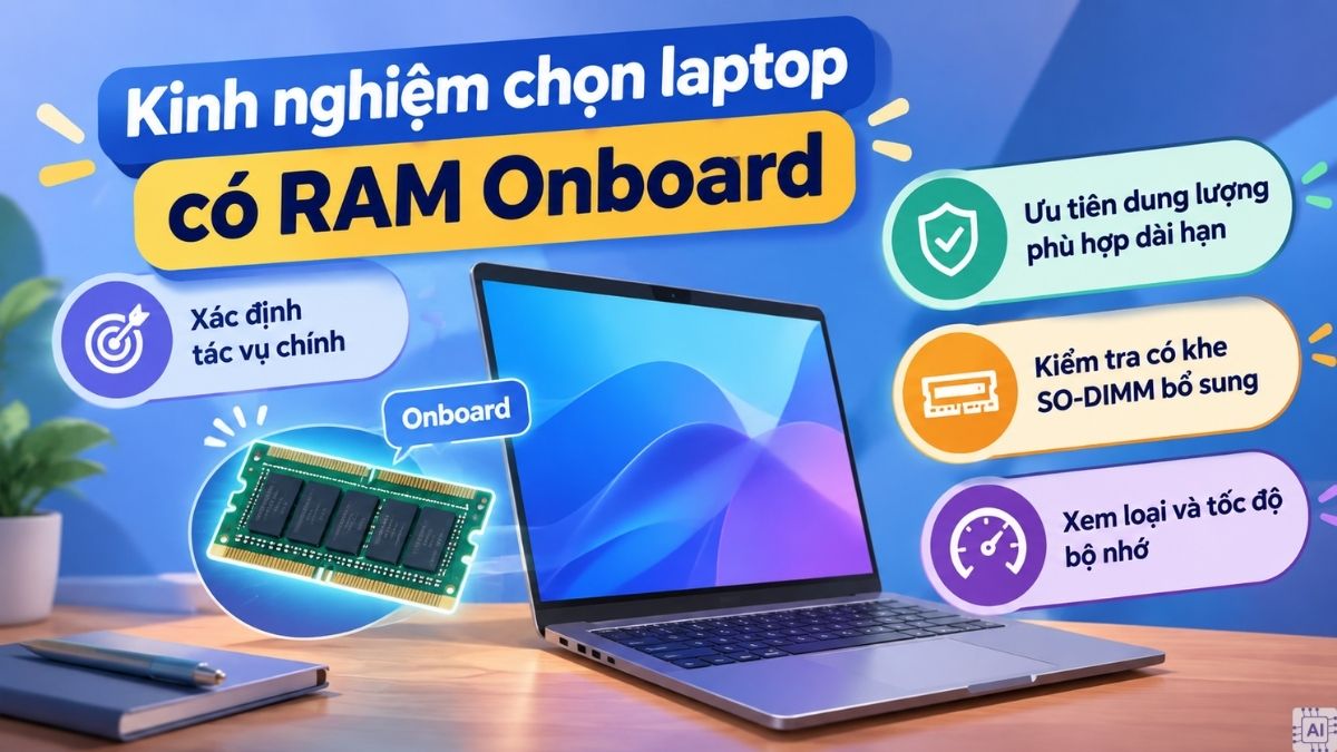 Kinh nghiệm chọn laptop có RAM Onboard là gì?