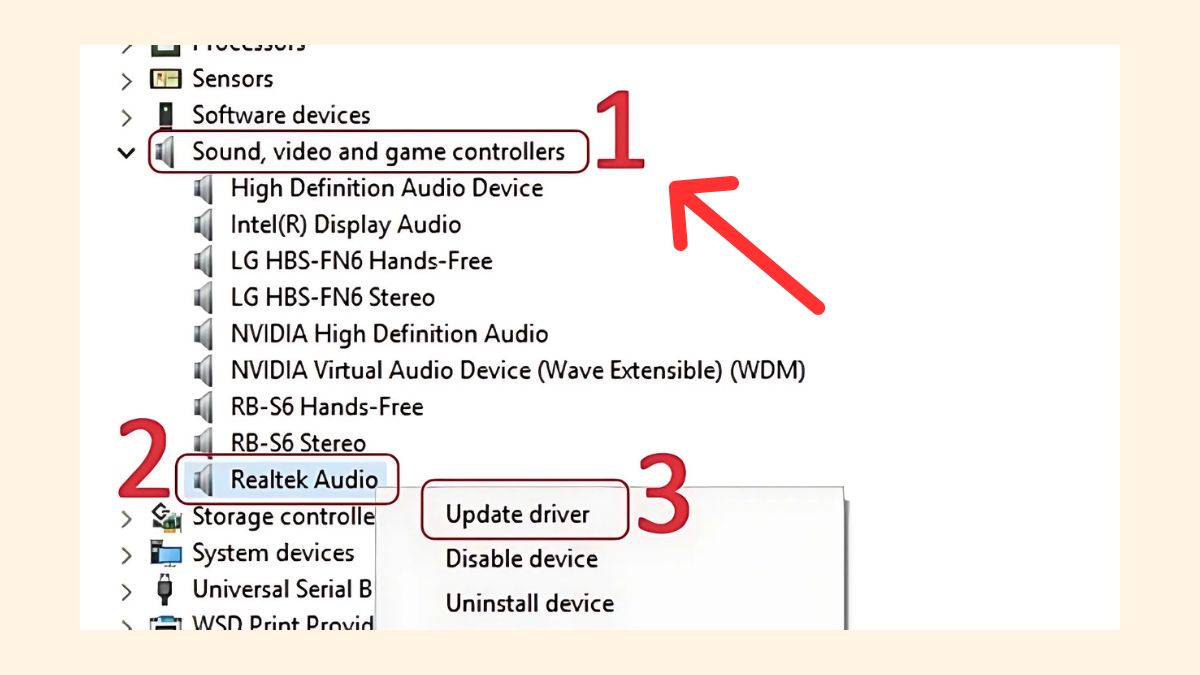 Cách nâng cấp driver âm thanh Realtek HD Audio Manager - bước 2