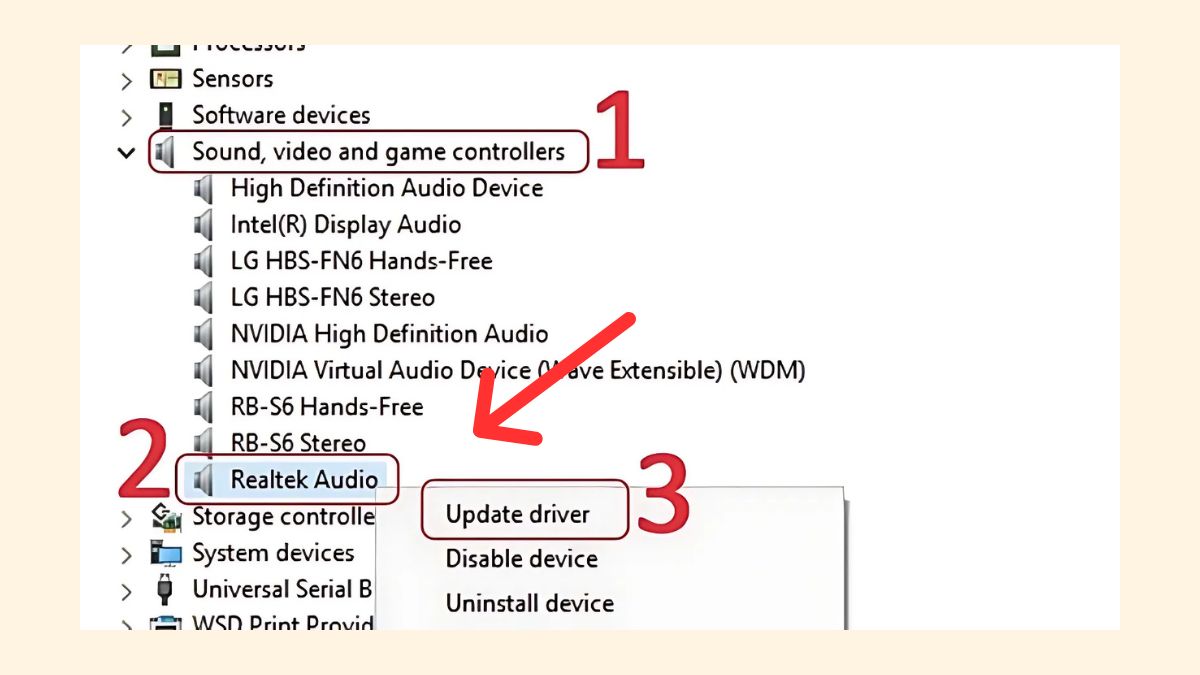 Cách nâng cấp driver âm thanh Realtek HD Audio Manager - bước 3