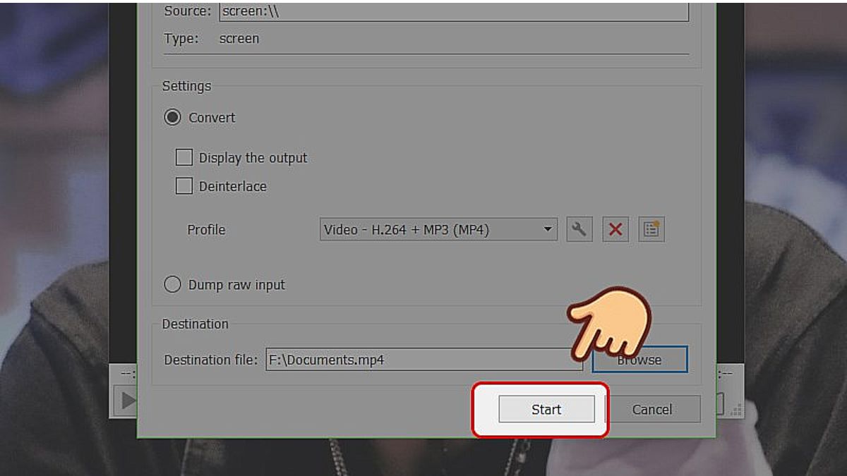 record màn hình máy tính bằng phần mềm VLC - bước 3
