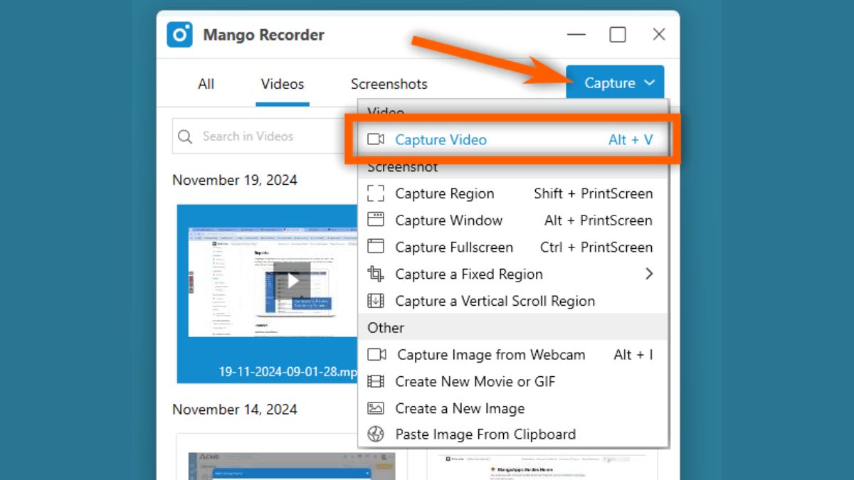 record màn hình máy tính bằng phần mềm MangoApps Recorder - bước 2
