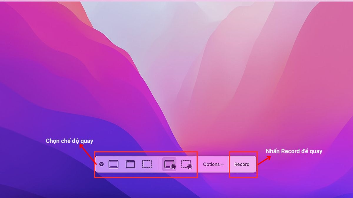 Sử dụng tổ hợp phím quay màn hình dành cho macOS Mojave trở lên - bước 3