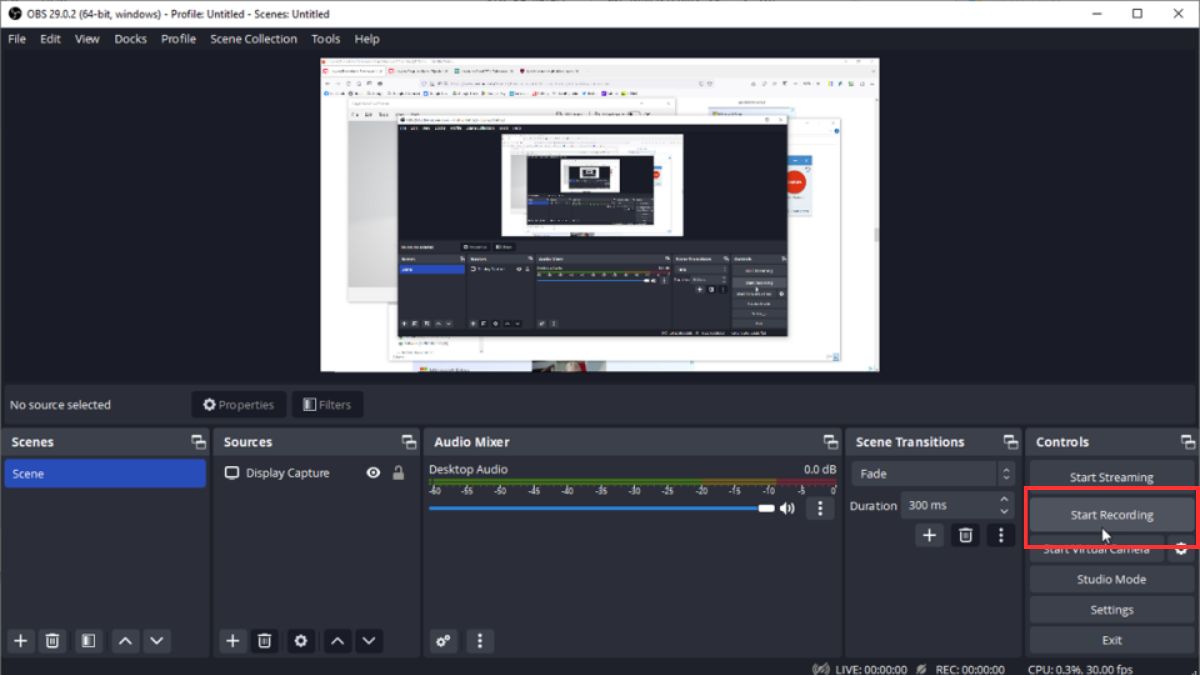 record màn hình máy tính bằng phần mềm OBS Studio - bước 3