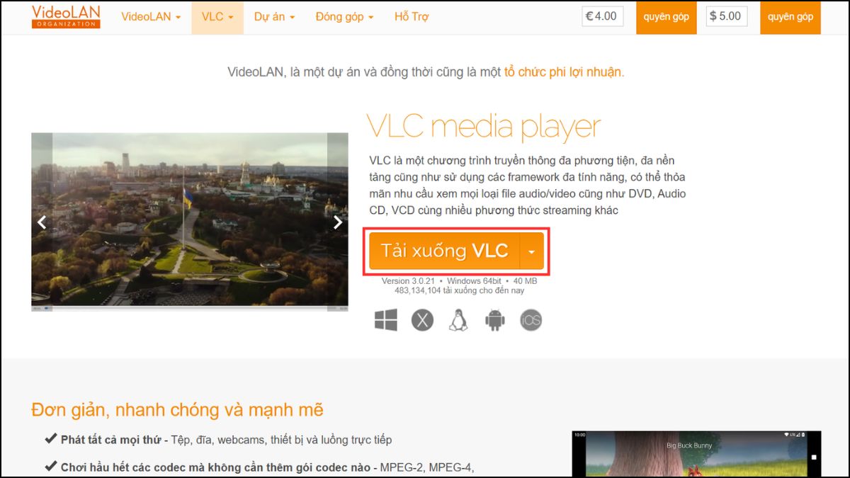 record màn hình máy tính bằng phần mềm VLC - bước 1