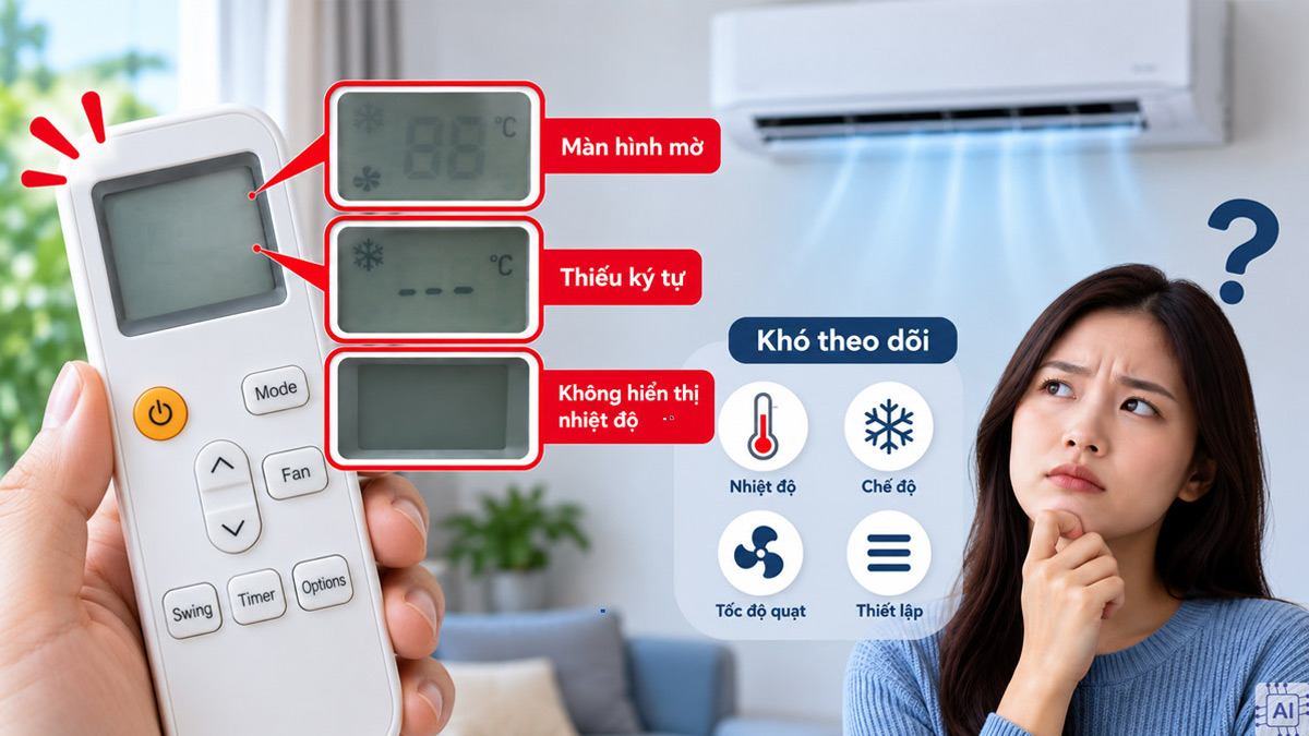 Dấu hiệu và ảnh hưởng khi remote không hiện nhiệt độ