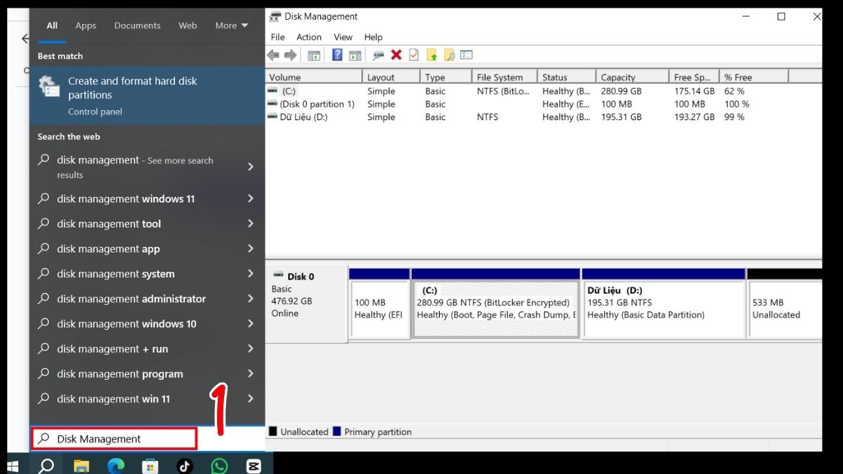 Cách sửa ổ cứng SSD không nhận bằng sửa Ổ SSD báo Not Initialized bước 1