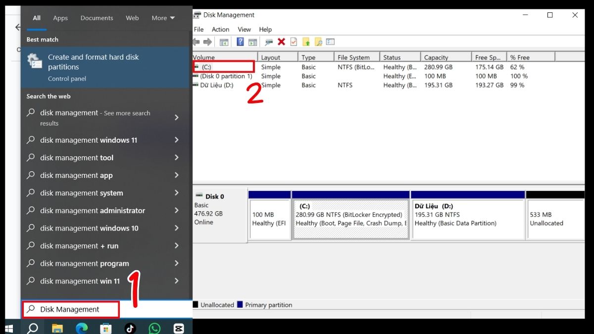 Chỉ định hoặc thay đổi ký tự ổ đĩa bước 1