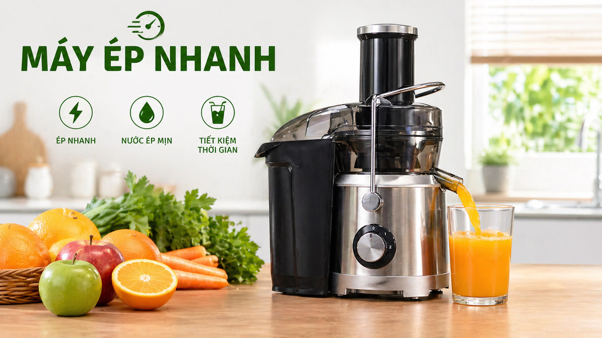 so sánh máy ép chậm và máy ép nhanh hiện nay
