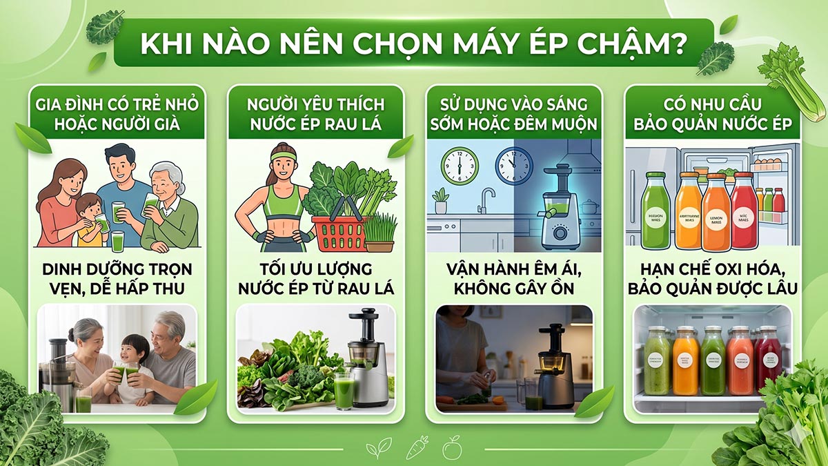 so sánh máy ép chậm và máy ép nhanh đơn giản