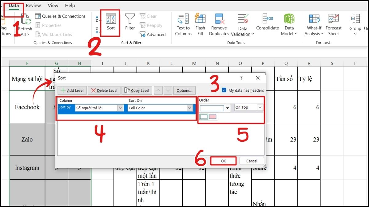 Sắp xếp theo màu sắc