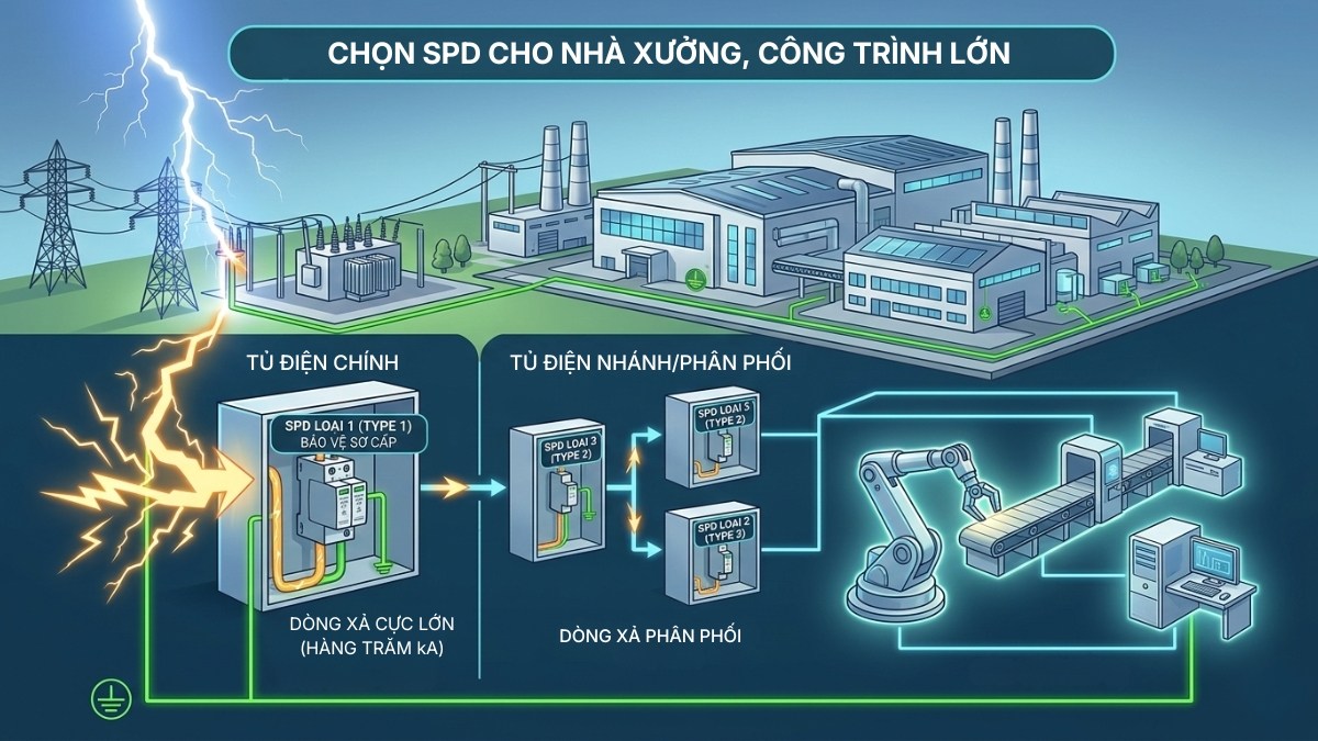Hướng dẫn chọn SPD cho nhà xưởng