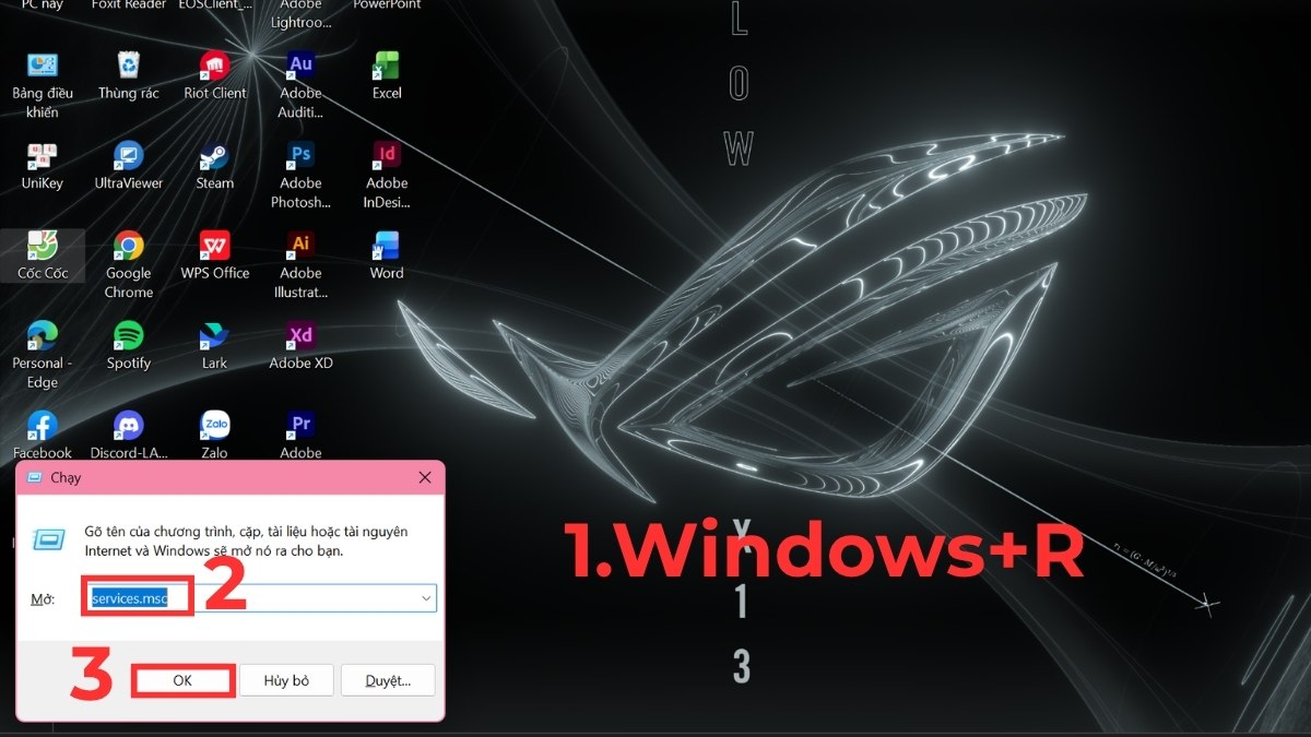 Restart dịch vụ spooler bước 1